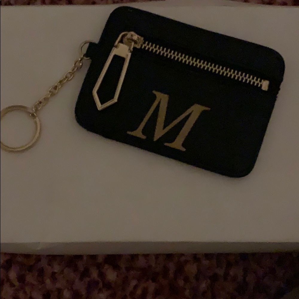 M initialed Card Keychain Wallet